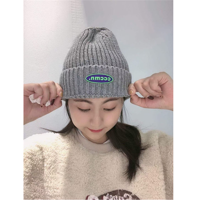 Mũ len giữ ấm bảo vệ tai màu sắc ngọt ngào xinh xắn cho nữ