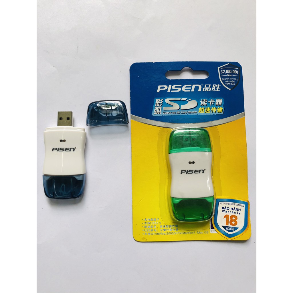 Đầu đọc thẻ nhớ SD Pisen TS E031 USB 2.0 - Hàng chĩnh hãng