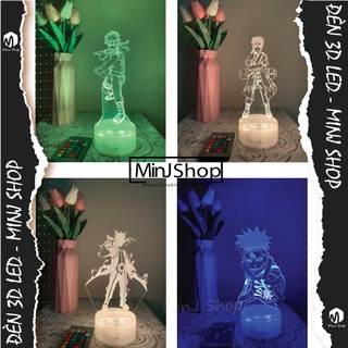 Đèn Ngủ 3D Anime Naruto | 16 Màu + Remote | Đèn Ngủ 3D Led Anime |  MinJ Shop