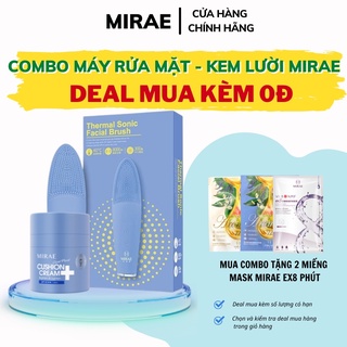 Combo máy rửa mặt - Kem lười Mirae giúp da trắng sáng dưỡng ẩm che mờ khuyết điểm 30ml/hũ