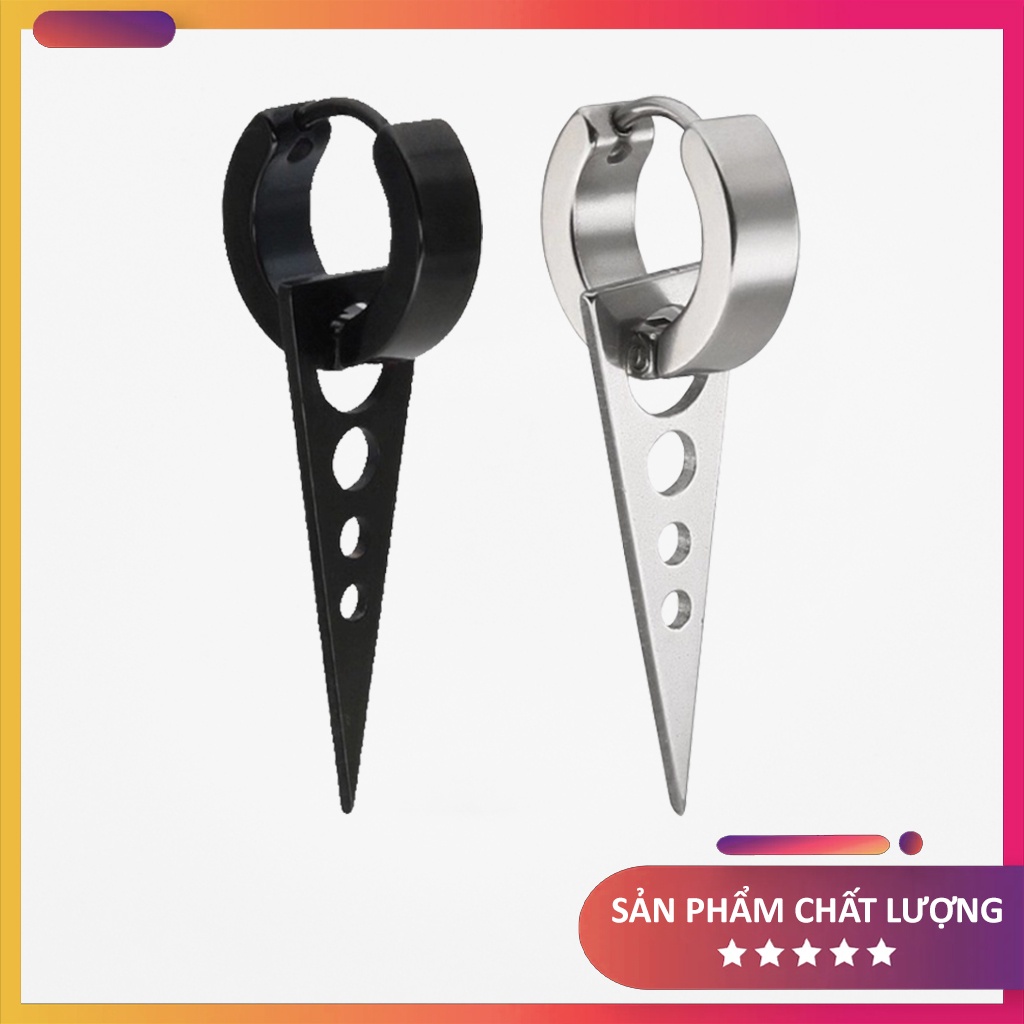 Khuyên tai tam giác cho nam nữ, thép titan siêu bền, không dị ứng, không gỉ ,thoải mái không gây dị ứng