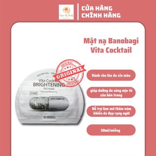 [ DATE T4/2022] Hộp 10 Mặt Nạ Dưỡng Da Banobagi Vita Cocktail Brightening Foil Mask Intensive Whitening 30ml