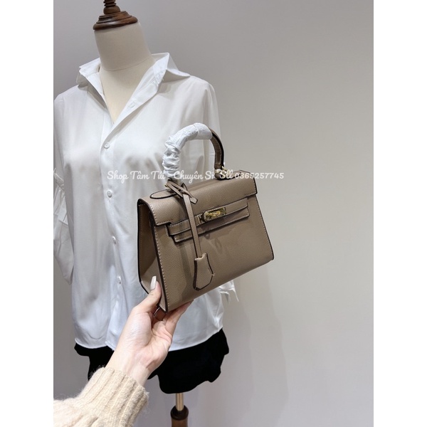 Túi xách HM dáng cao size 20cm phụ kiện vàng ảnh thật shop chụp