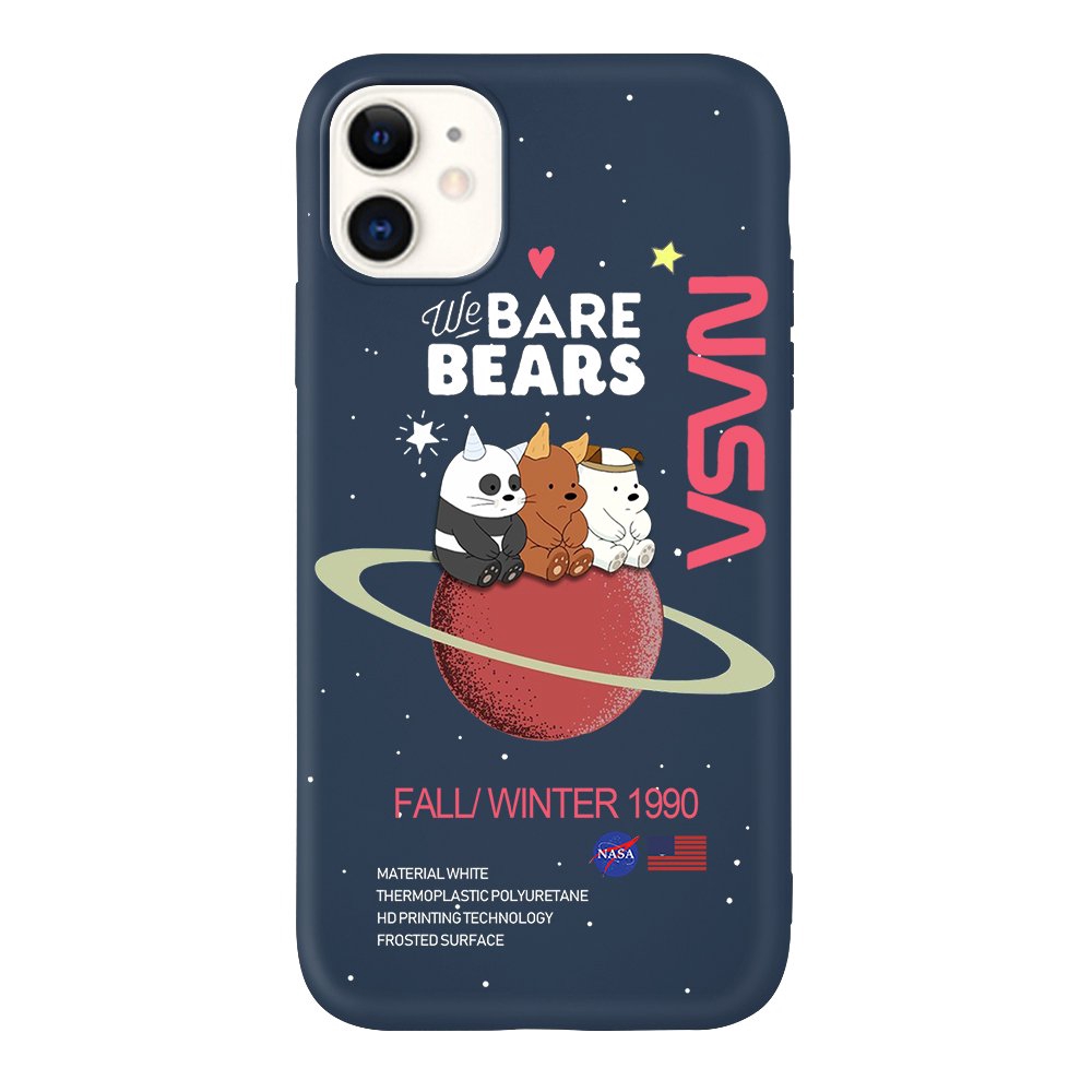 Ốp iphone - Ốp lưng trơn Gấu Bare Bears Nasa 5s/6/6s/6plus/7/8/7plus/8plus/x/xs/xs max/11/11pro max - Awifi Case V5-7