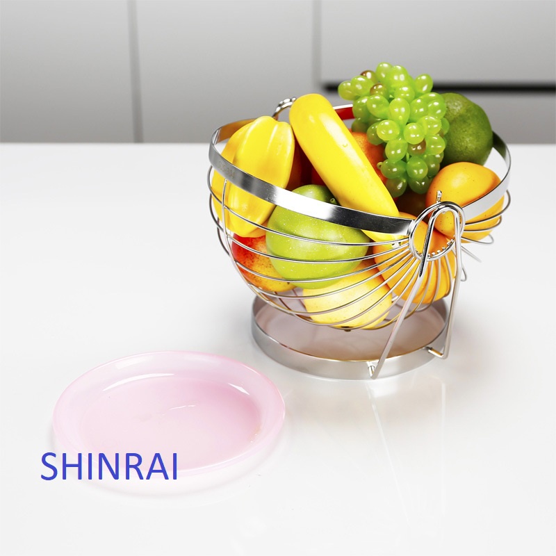 ( SHINRAI ) Giỏ Rổ Đựng Hoa Quả , Rau Củ Đa Năng INOX SUS304 Cao Cấp Có Khay Nhựa ABS Hứng Nước