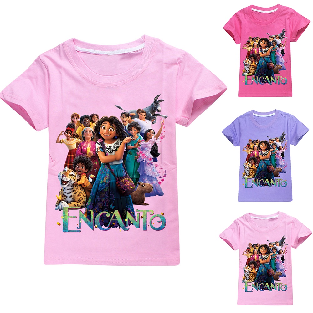 Áo Thun Tay Ngắn Họa Tiết Encanto Dễ Thương Cho Bé Gái