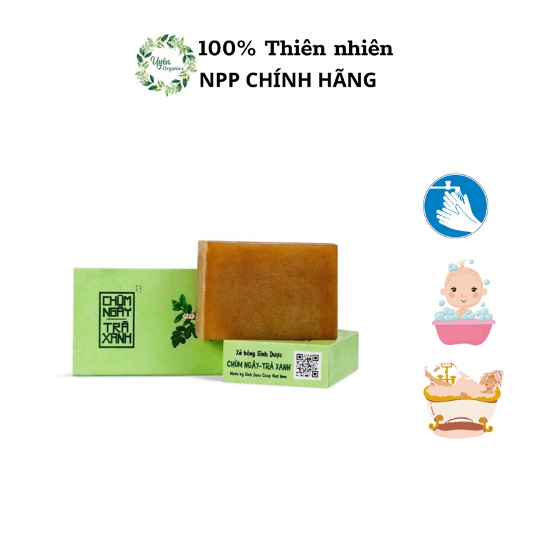 SINH DƯỢC Xà bông chùm ngây trà xanh 🍀TẶNG TÚI LƯỚI,GIÁ CHÍNH HÃNG🍀thiên nhiên hữu cơ organics handmade trầu không