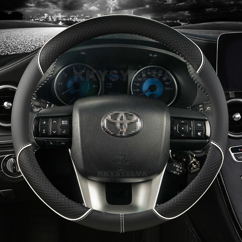 Bọc Vô Lăng Bằng Da Sợi Nhỏ Cho Xe Hơi Toyota Fortuner 2016-2019 2021 Hilux 2015-2019 2020 2022