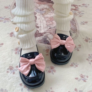 Giày đen kèm nơ hồng size 36