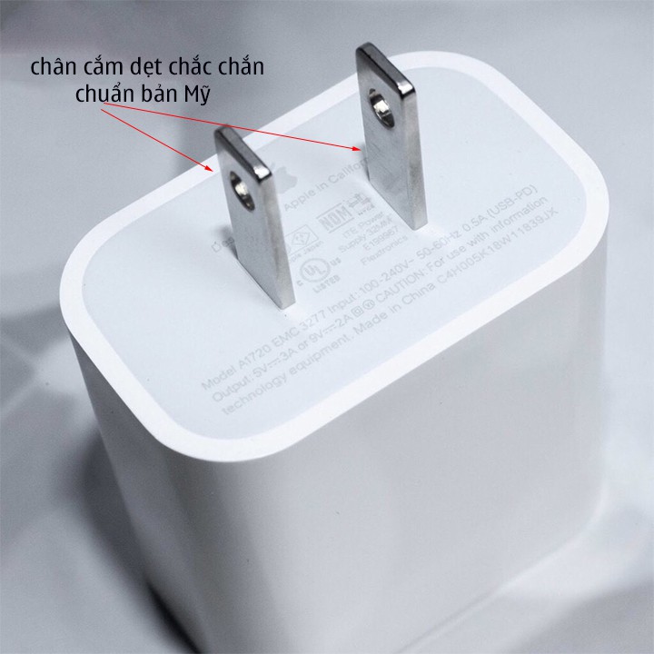 Sạc Nhanh Iphone - Dây Sạc Iphone – Củ Sạc Nhanh Công Suất 18W, Cáp Type-C To Lightning Cho Ip8/X/11/12