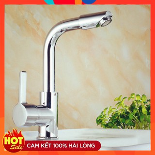 Vòi chậu rửa bát nóng lạnh vòi xoay 306 độ VRB 06 tặng đôi dây cấp inox