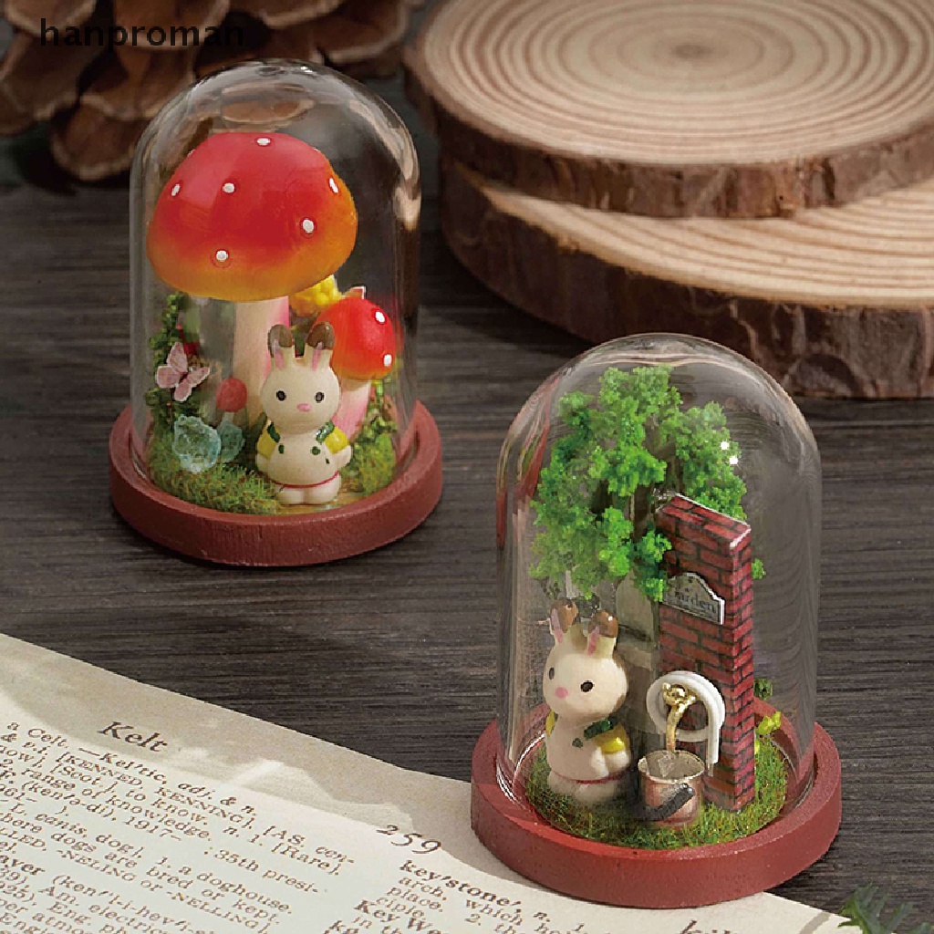 hanproman> DIY House Wooden delicate Doll Houses Miniature Furniture Kit with LED Toy Gift well