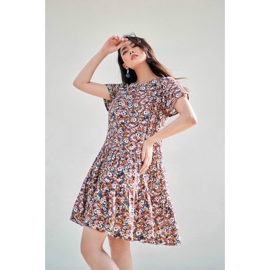 Đầm đuôi cá nối tầng hoa sặc sỡ Adore Dress