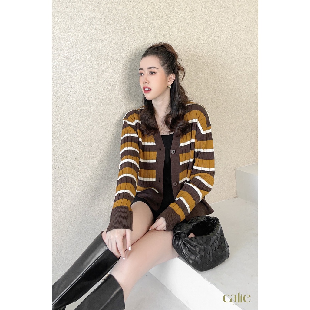 Áo len cadigan nữ phối màu trẻ trung thanh lịch thời trang công sở Calie House AL105