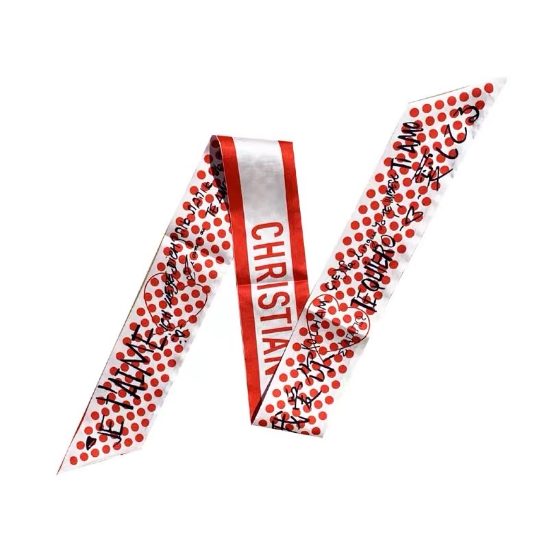 Khăn quấn túi xách chấm bi đỏ - Maben