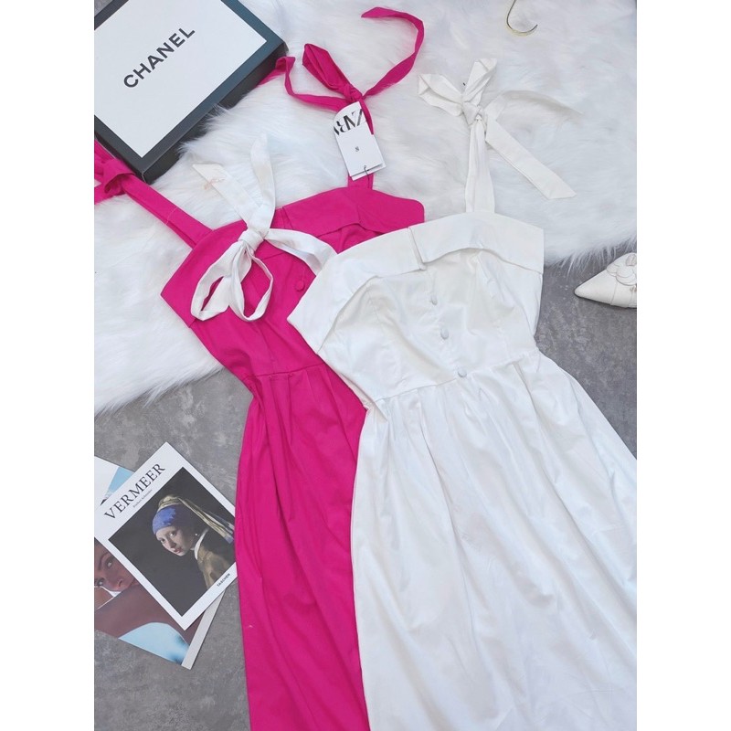 VNU233 - VÁY 2S BUỘC NƠ VẠT NGỰC TÚI SƯỜN | BigBuy360 - bigbuy360.vn