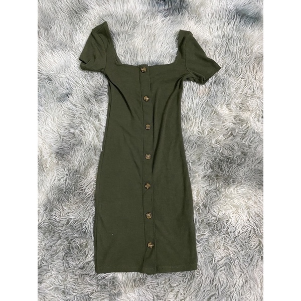 ĐỒ SI/2 HAND-HÀNG HIỆU CHÍNH HÃNG-ĐẦM  THUN ÔM BODY XANH RÊU-ẢNH THẬT DO SHOP TỰ CHỤP VÀ QUAY