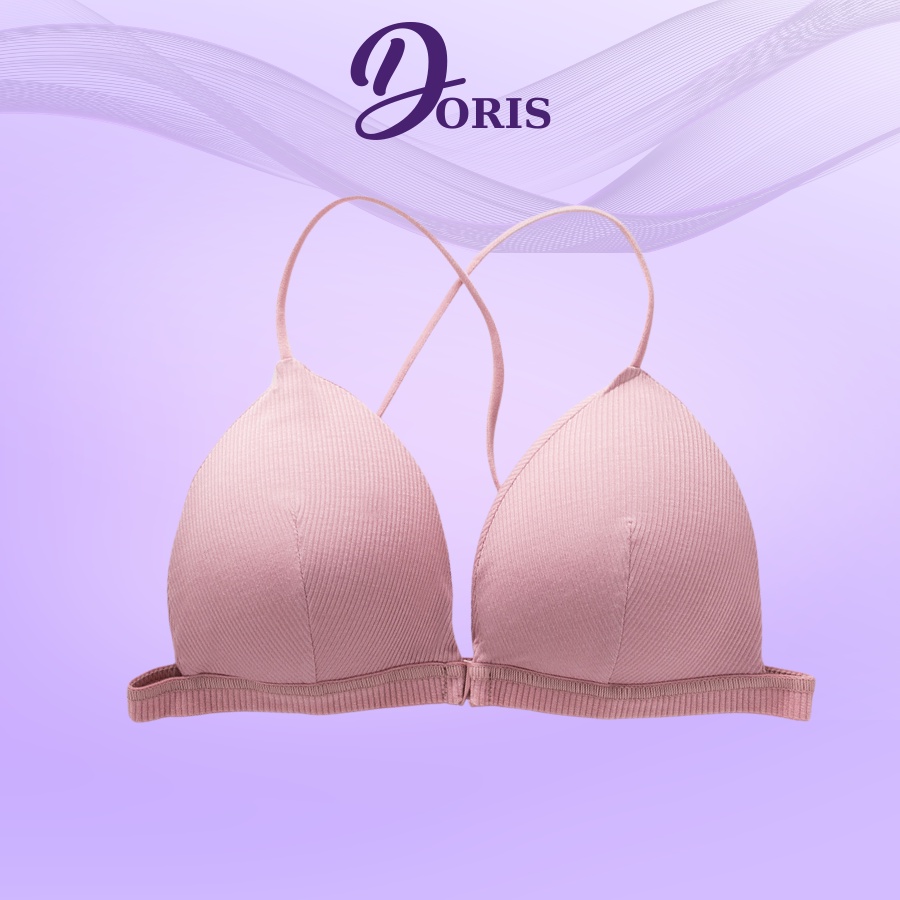 Áo lót ngực bra cotton gân tăm đệm nâng ngực đan dây sexy DORIS 715