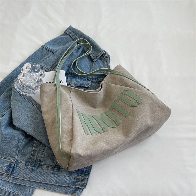 Túi Xách Đeo Vai Vải Bạt Ngăn Chứa Rộng Thời Trang Nữ Sành Điệu