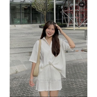 Set áo quần cộc tay dây lưng độc đáo, cá tính