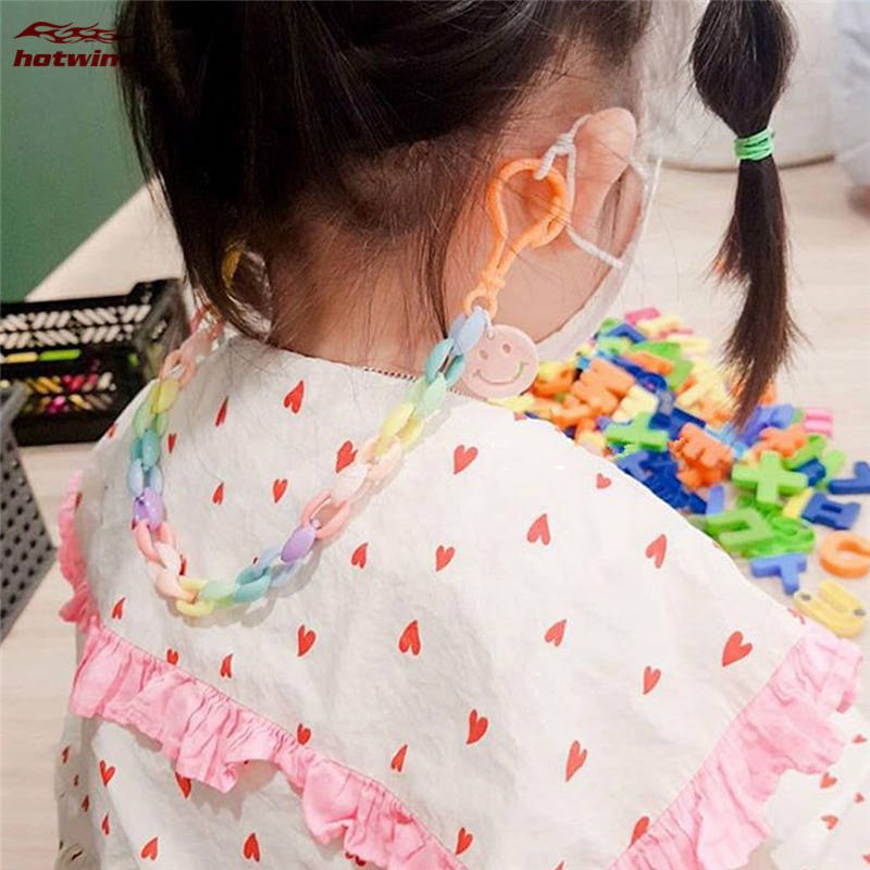 [Hàng mới về] Dây đeo gắn khẩu trang hình mặt cười bằng acrylic tiện dụng