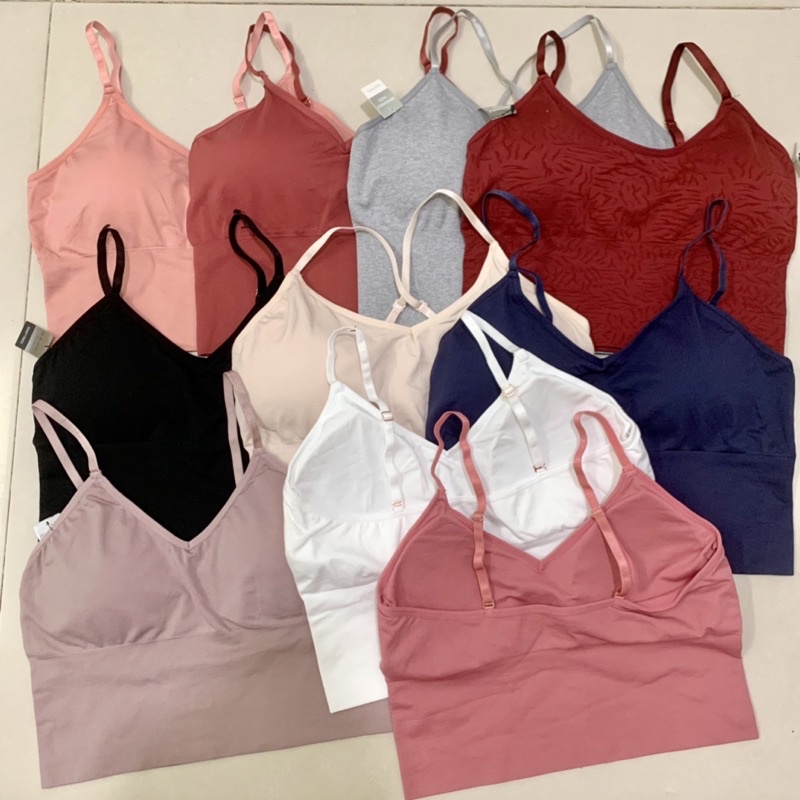 ÁO CROPTOP 2 DÂY THUN DỆT KIM HÀNG XUẤT XỊN CÓ MÚT