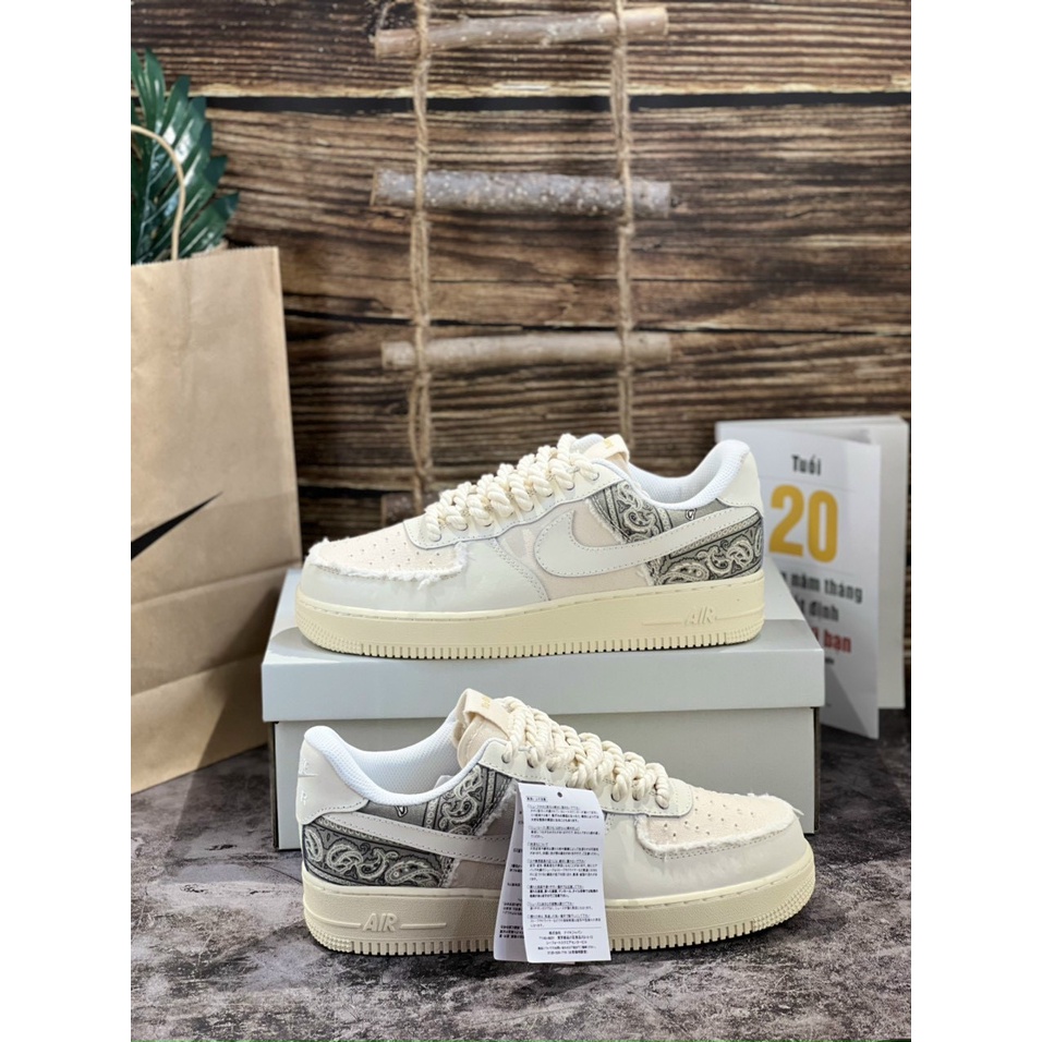 Giày thể thao AF1 dây thừng , Giày AIR FORCE 1 viền rách, dây thừng nam nữ cao cấp