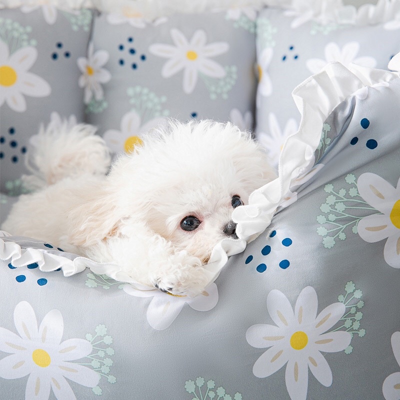 Ổ đệm cho chó mèo chất liệu bông mềm cao cấp mẫu hoa nhí Vintage size lớn mẫu 2023 - 4pets official