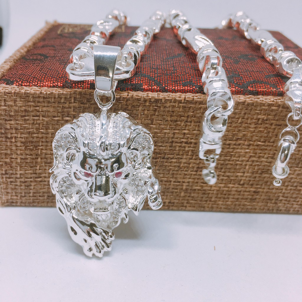 Dây Chuyền Nam Vip Bạc Thái, Vòng Cổ Nam Phong Cách MS09 | Jewelry Bảo Tín (dây và mặt) ( Màu Bạc)