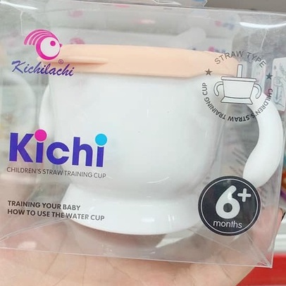 Cốc/Bình Tập Uống Tập Hút Nước 3 Giai Đoạn Kichilachi Có Ống Hút Vạch Chia 150ml Tiện Lợi Cho Bé