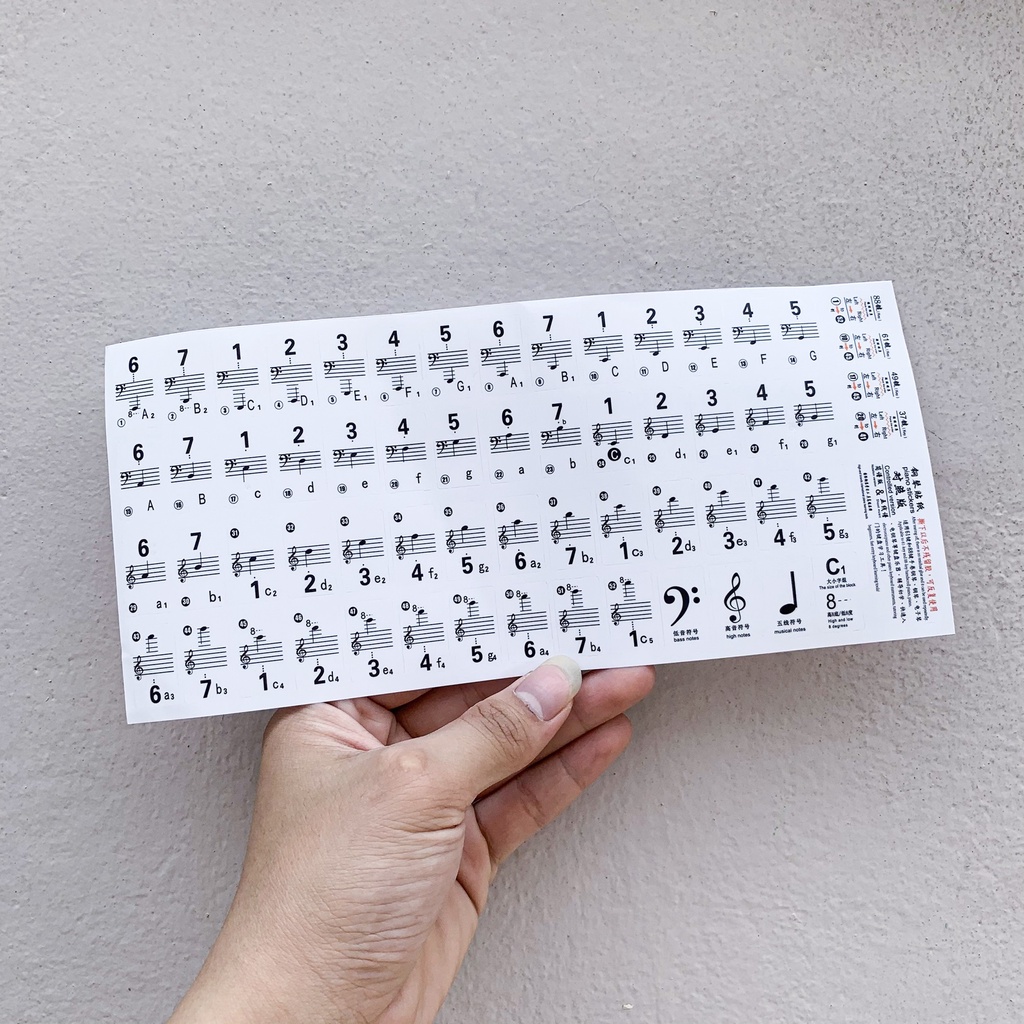 Miếng dán nốt nhạc trên đàn Piano, Organ | Piano Sticker - Decal |