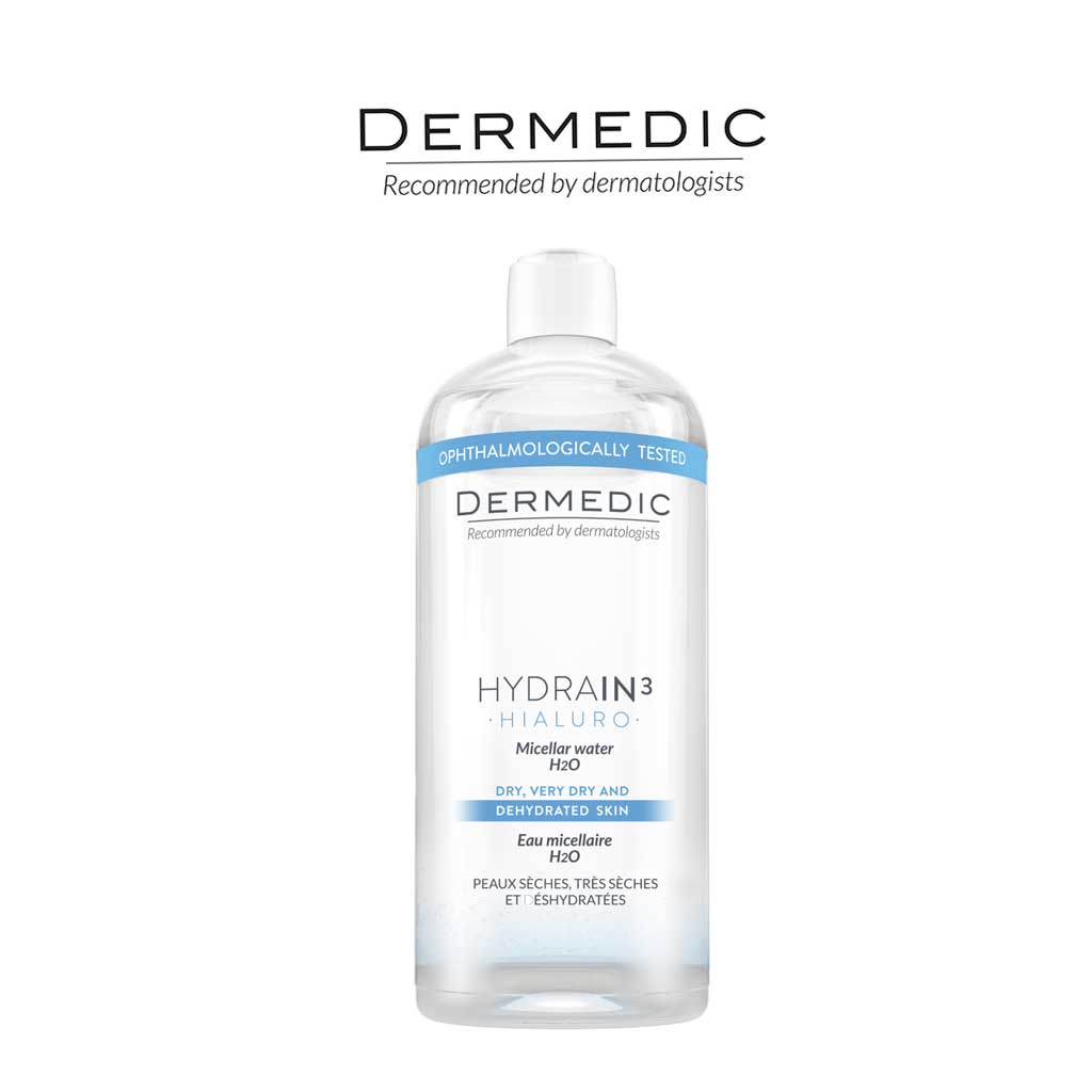 Nước tẩy trang dành cho da khô và da mất nước Dermedic Hydrain3 Micellar Water H2O 500ml