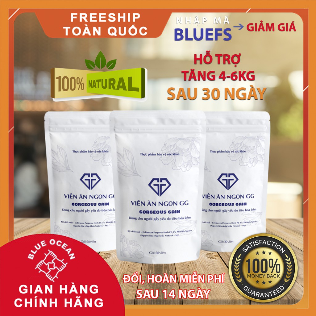 Nhập [BLUEFS] Giảm Giá | Viên Ăn Ngon GG 30 Viên Hỗ Trợ Tăng Cân An Toàn Hiệu Quả | Chính Hãng 100% | Freeship Toàn Quốc | BigBuy360 - bigbuy360.vn