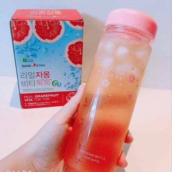 Nước Ép Bưởi Sanga Real Grapefruit Vita Tok Tok Hỗ Trợ Giảm Cân, Làm Đẹp Da 20g x 30 Gói