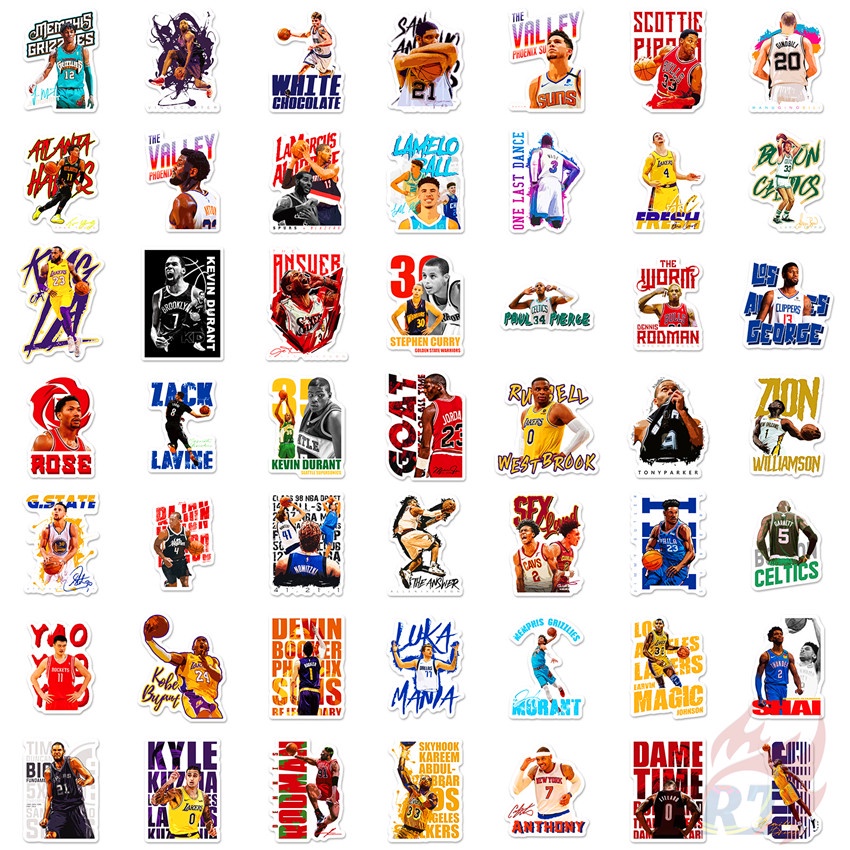 Bộ 100 Cái/Bộ ❉ Sticker Dán Trang Trí Hình Ngôi Sao Bóng Rổ NBA ❉ Sticker Dán Tường Chống Thấm Nước Thời Trang