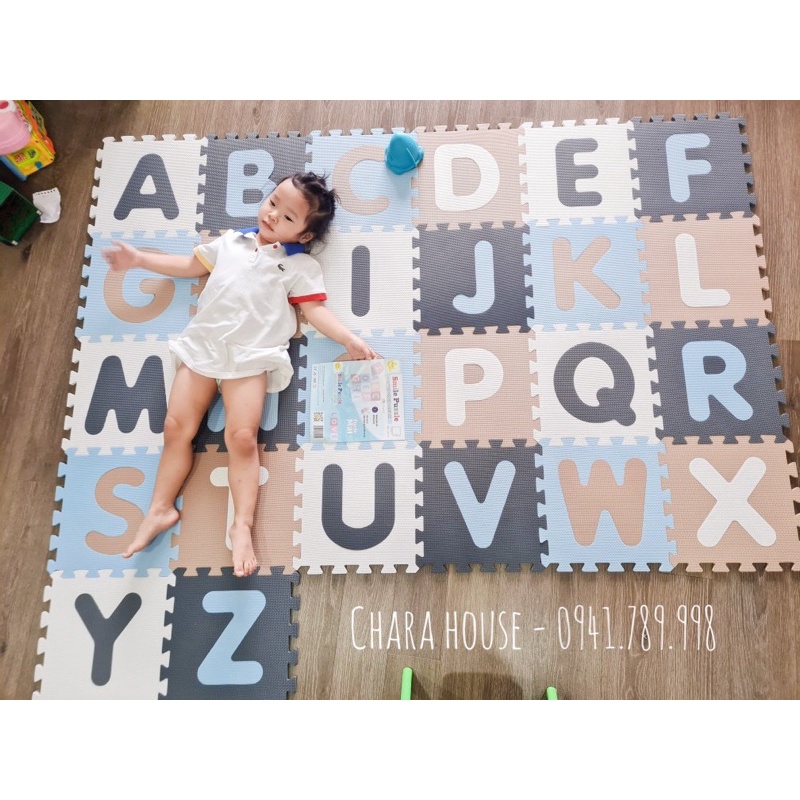 <FREE SHIP>Thảm Ghép Cao cấp Simile Puzzle Bộ Chữ Cái tông màu Pastel siêu yêu!