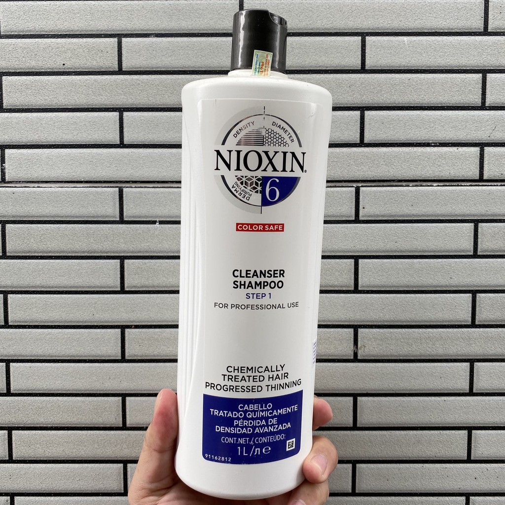 Dầu gội Nioxin 6 Cleanser Progressed Thinning Shampoo cho tóc uốn duỗi tẩy có dấu hiệu thưa rụng 100