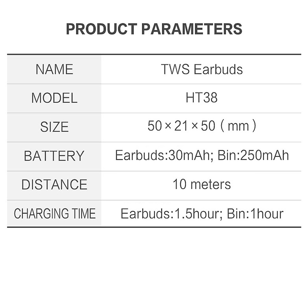 Tai Nghe Nhét Tai Không Dây Chất Lượng Cao Cho Lenovo Ht38 Tws Bt5.0