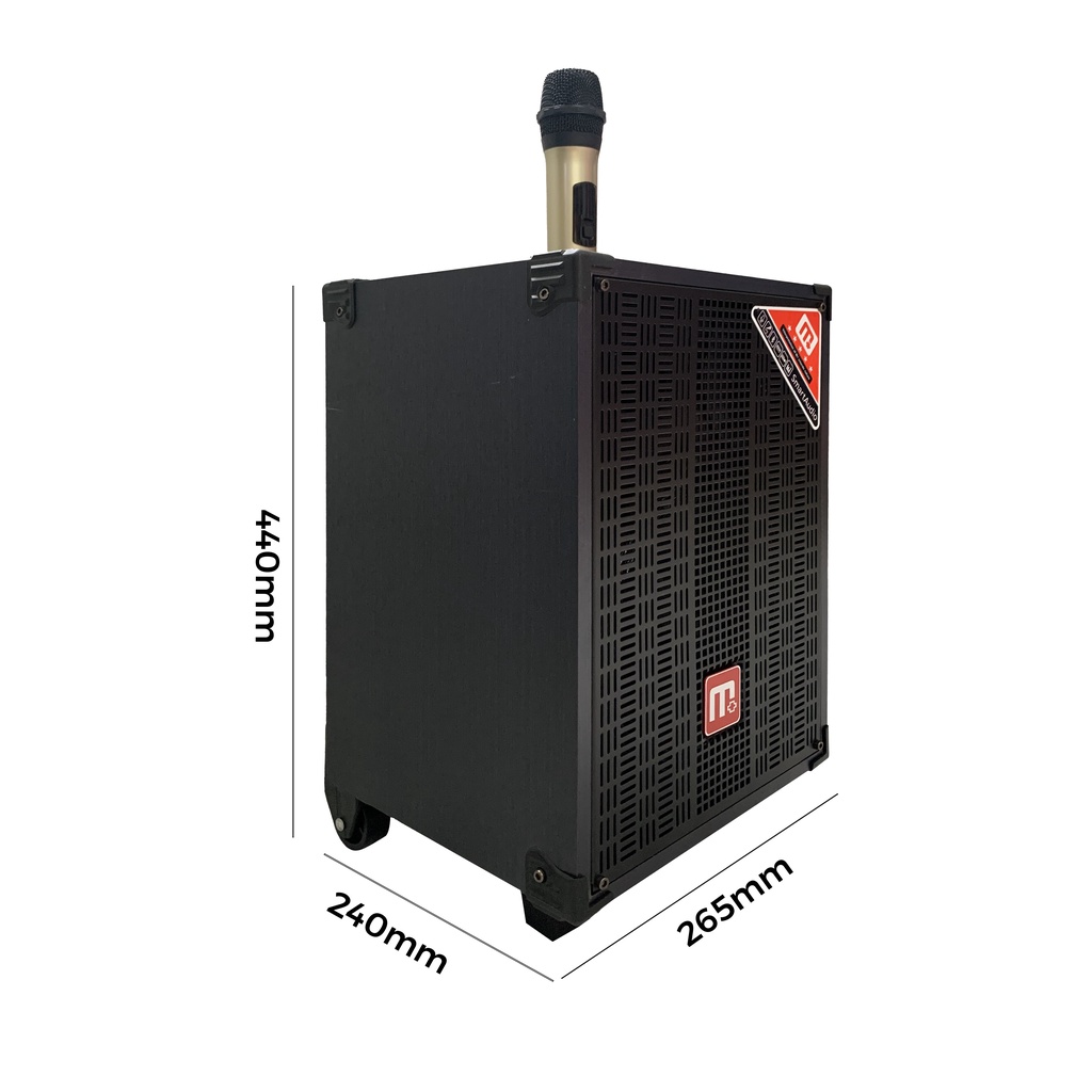 Loa kéo di động Malata M+9088 Chính hãng 2 tấc công suất 200w tặng kèm 1 micro không dây