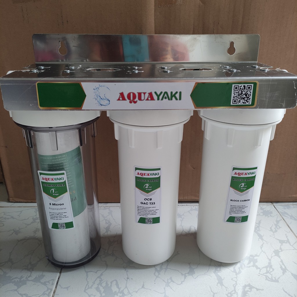 BỘ LỌC NƯỚC SINH HOẠT GIA ĐÌNH 3 CỐC 10INCH 2 GIOĂNG REN 21 ĐÀI LOAN - HIZA | BigBuy360 - bigbuy360.vn