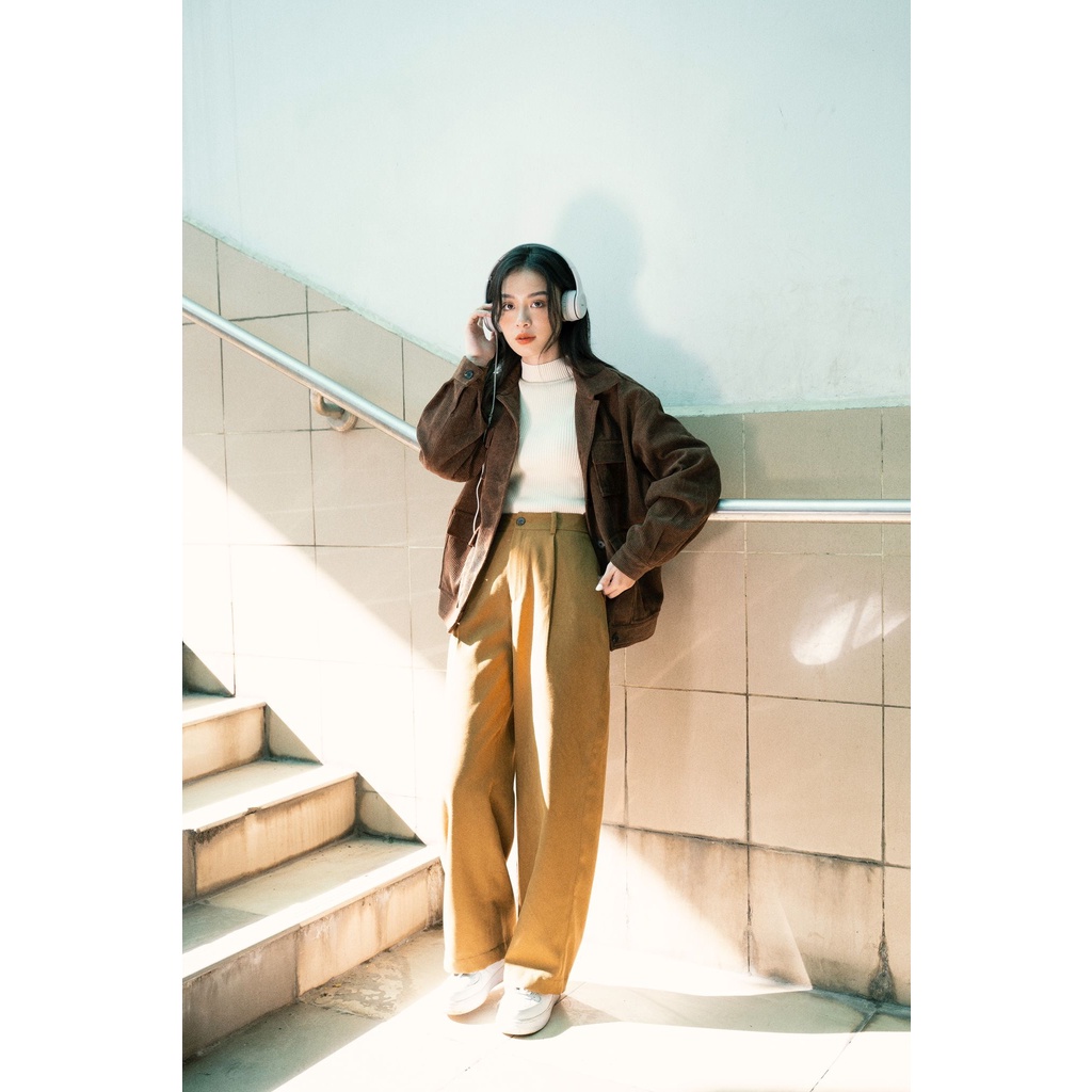 [Mã 2611THTRANG100K hoàn 10% xu đơn 99K] Quần culottes nhung ống suông nữ MADELEN nhiều màu trơn dáng cạp cao