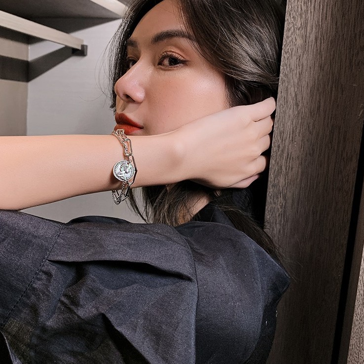 Vòng tay họa tiết đồng xu phong cách retro VT45