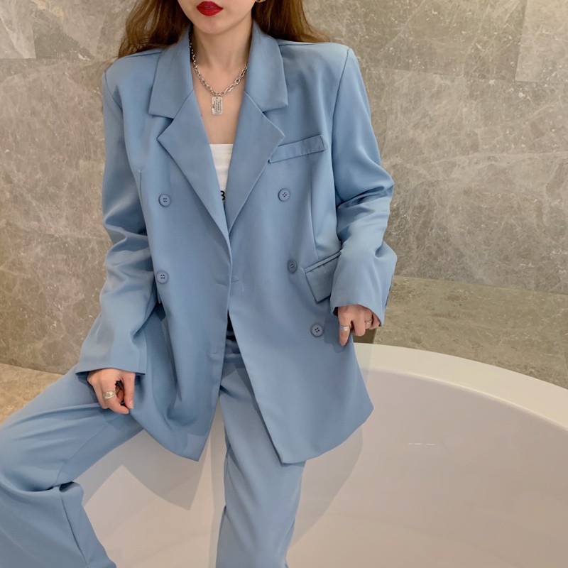 ( Hàng Đẹp) Ảnh thật 3 hình cuối-2W403.Set áo blazer kèm quần Tây thời trang phong cách kiểu Tây sang chảnh