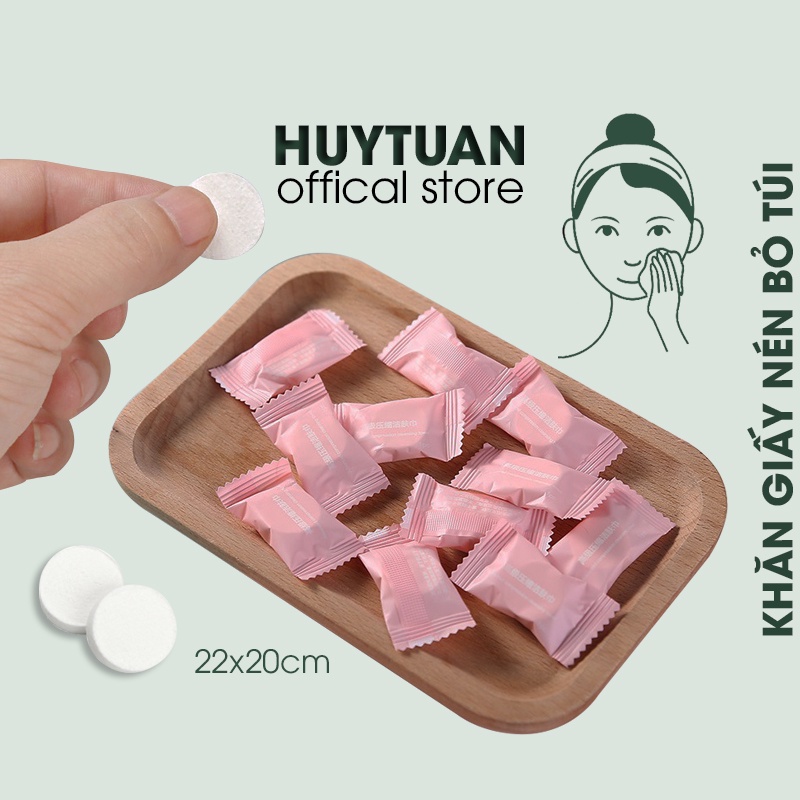 Khăn Mặt Dạng Nén Dùng Một Lần - Khăn Giấy Nén Dạng Viên Kẹo Tiện Lợi Khi Đi Du Lịch, Đi Chơi, Đi Làm, Đi Học (Kn01)