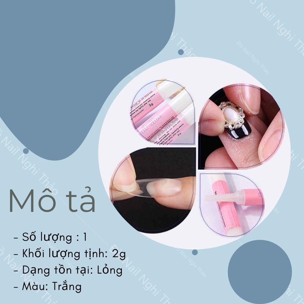 Keo dán móng giả mini Nail Glue 2g set 10 chai