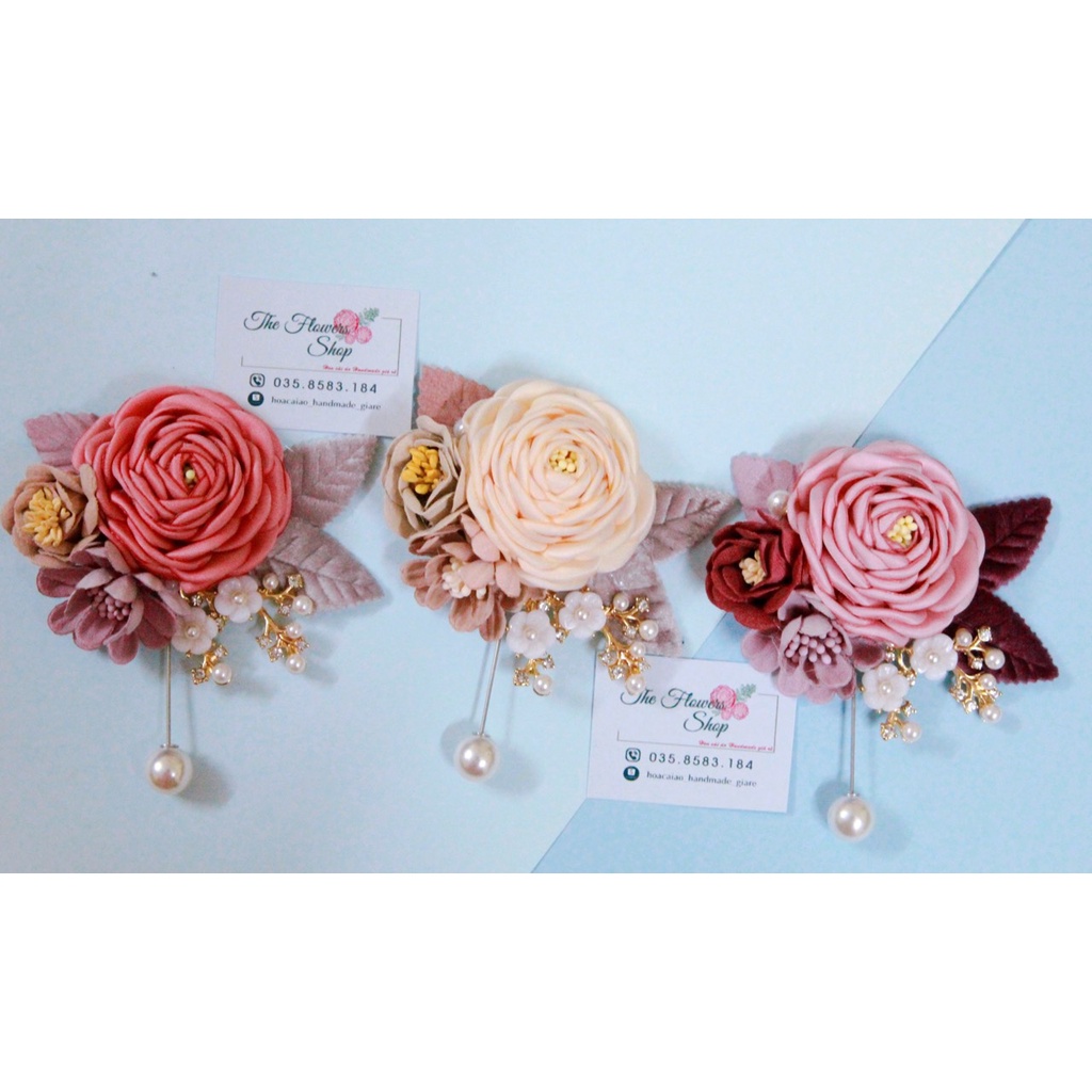 Hoa cài áo handmade cao cấp - Cài áo hoa chùm nổi bật