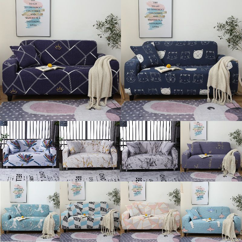 Vỏ Bọc Ghế Sofa 1-4 Chỗ Ngồi Co Giãn Chống Bụi Họa Tiết Cẩm Thạch