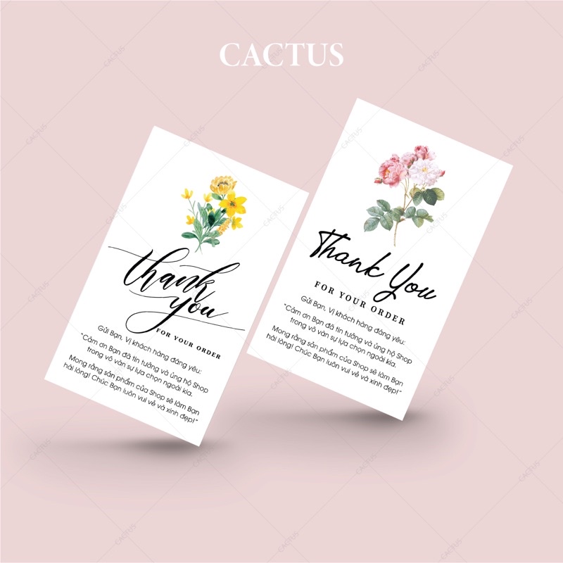 Combo 100 Card Thank You in 1 Mặt, Thiệp Cảm Ơn