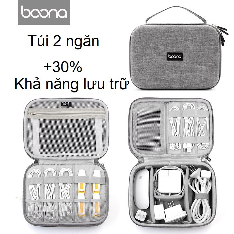 Túi đựng phụ kiện công nghệ, đồ trang điểm, mỹ phẩm BAONA phom cứng cáp chống sốc cực tốt Baona F011 F012