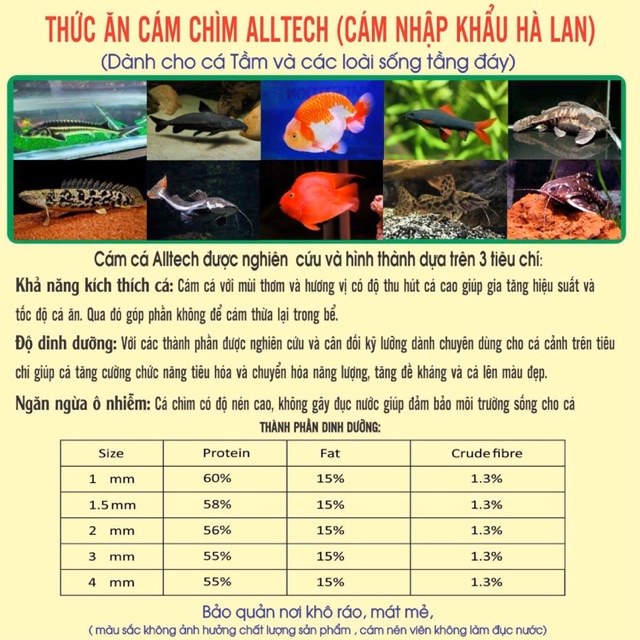 Cám chìm ALLTECH (nhập khẩu Hà Lan) 500gr (2mm)